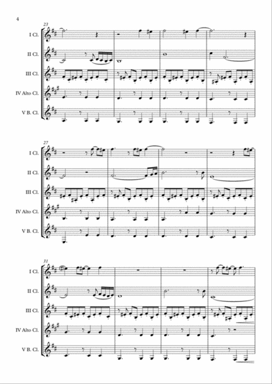 Man With The Harmonica Clarinet Choir scores gallery preview page 5