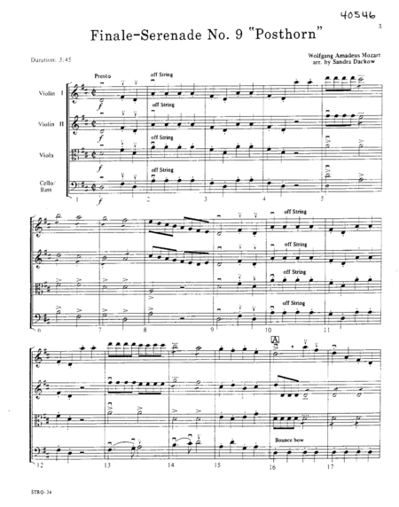 Serenade No. 9 in D, K. 320 "Posthorn" image number null