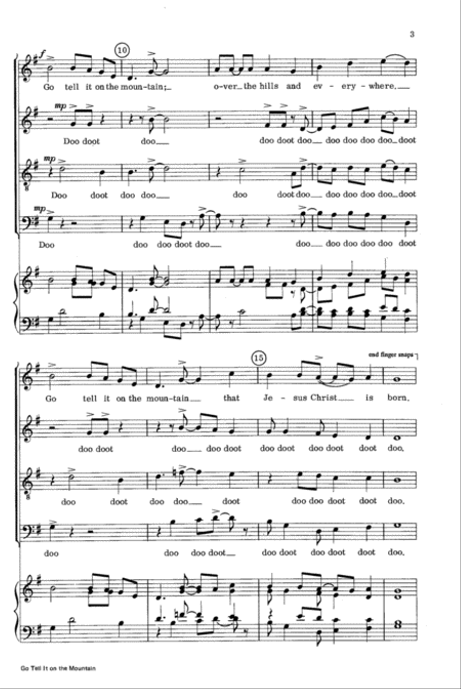 Go, Tell It on the Mountain 4-Part scores gallery preview page 3
