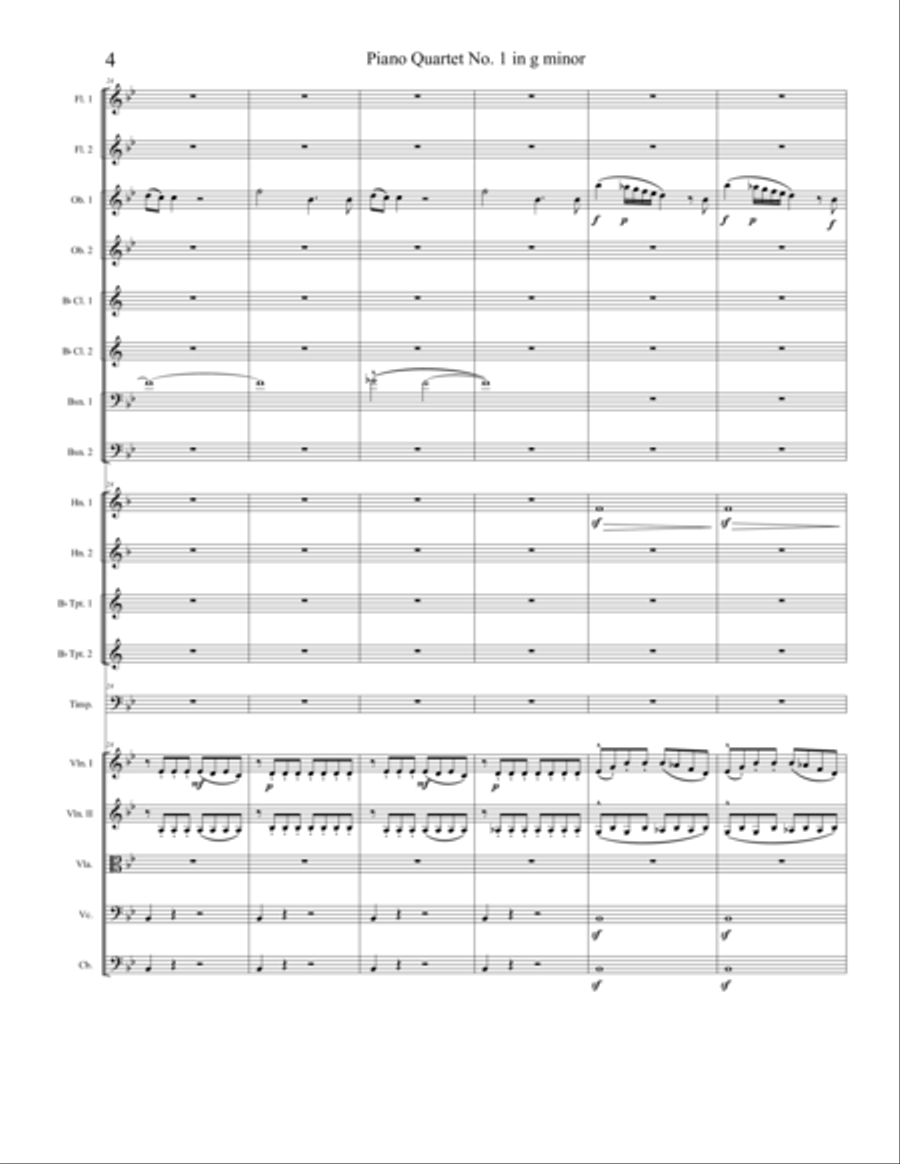 Piano Quartet No. 1 in g minor, Movement 1 Piano Quartet scores gallery preview page 4