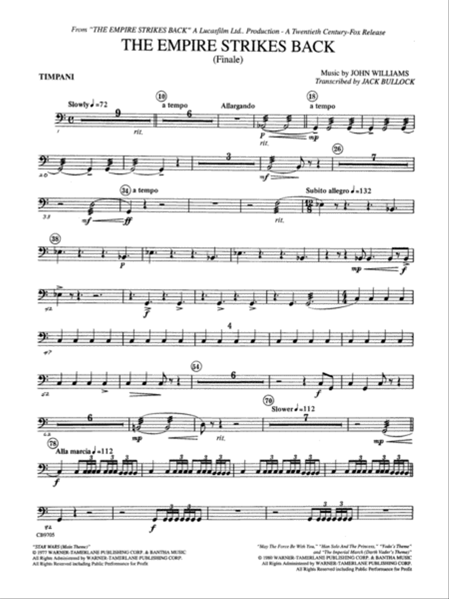 The Empire Strikes Back (Finale): Timpani Concert Band scores gallery preview page 1
