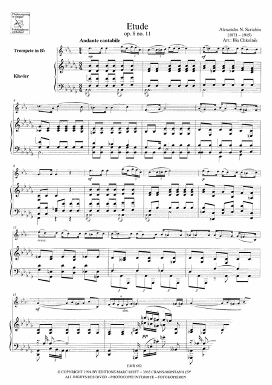 Etude Op. 8 No. 11 Cornet scores gallery preview page 4