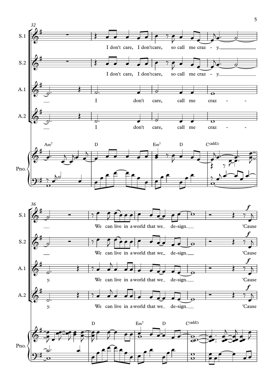 A Million Dreams SSA scores gallery preview page 5