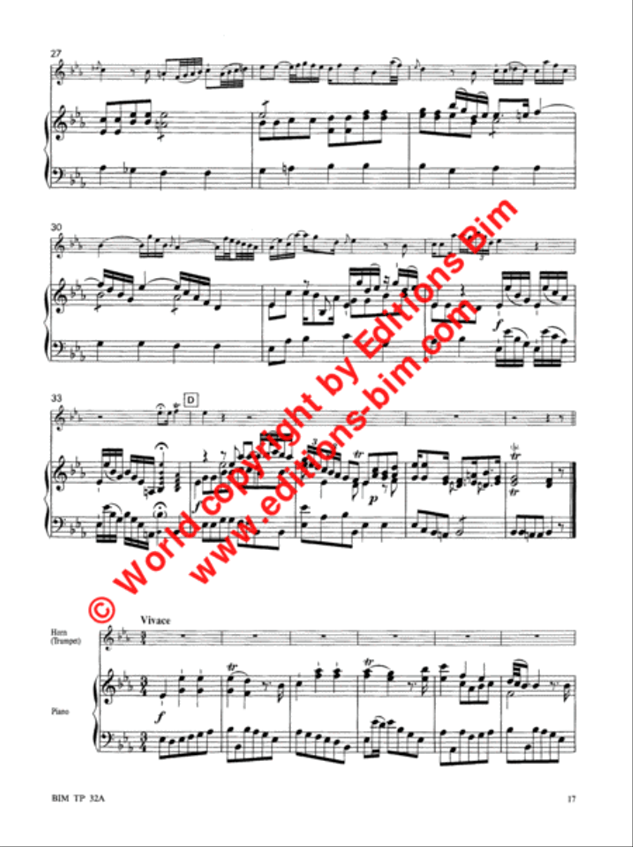 Concerto in Eb Major Trumpet Solo scores gallery preview page 6