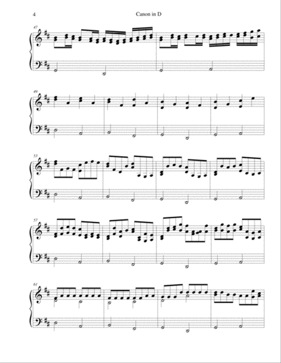 Pachelbel's Canon in D - authentic piano arrangement Piano Solo scores gallery preview page 4