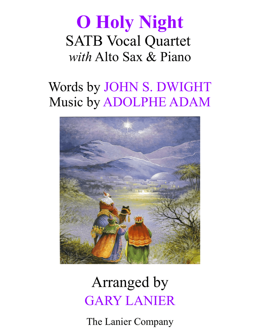 O HOLY NIGHT (SATB Vocal Quartet with Alto Sax & Piano - Score & Parts included) image number null