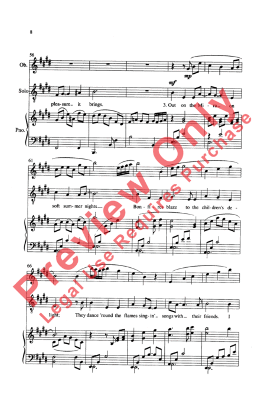 Song for the Mira Men's Choir scores gallery preview page 8
