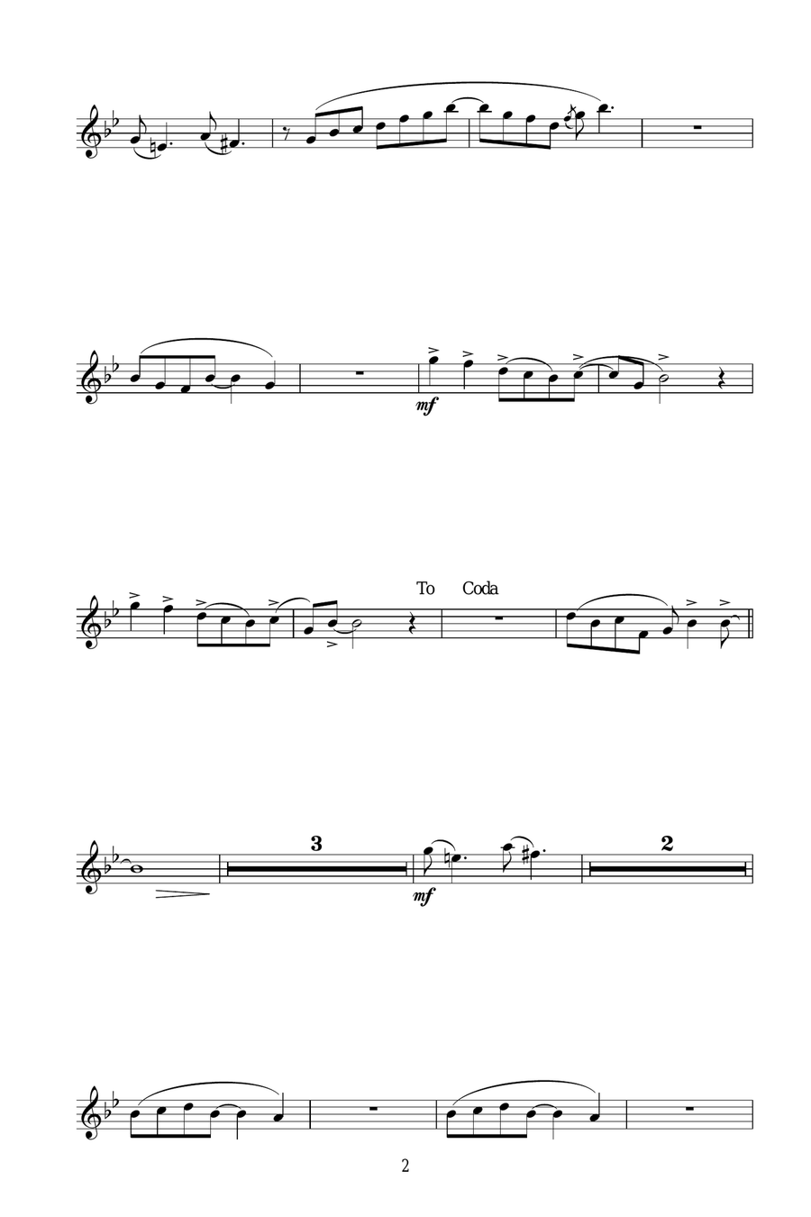 Angela (theme from Taxi) Angela (theme from Taxi) Clarinet Solo scores gallery preview page 2