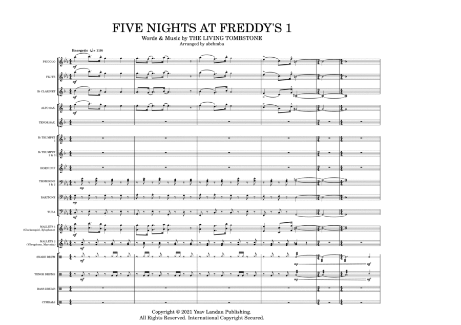 Five Nights At Freddy's Marching Band scores gallery preview page 1