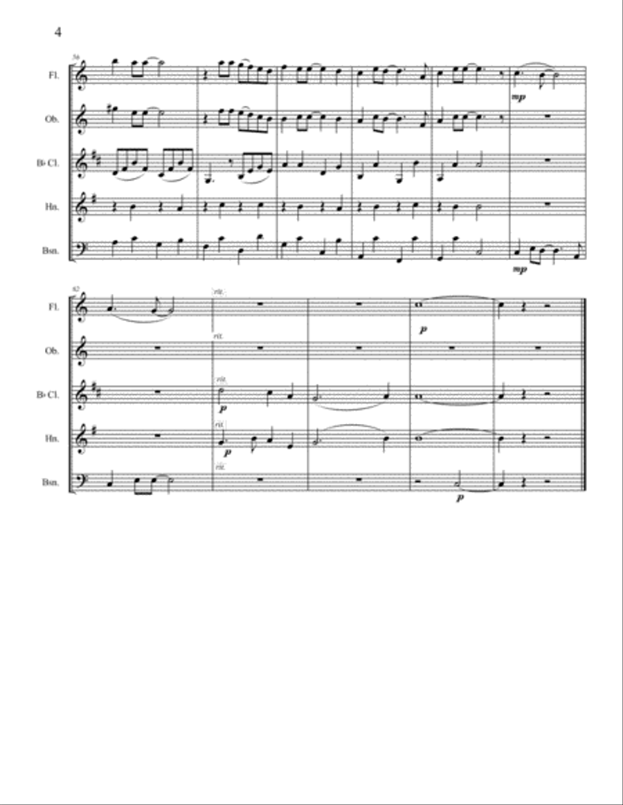 Yesterday Yesterday Woodwind Quintet scores gallery preview page 4