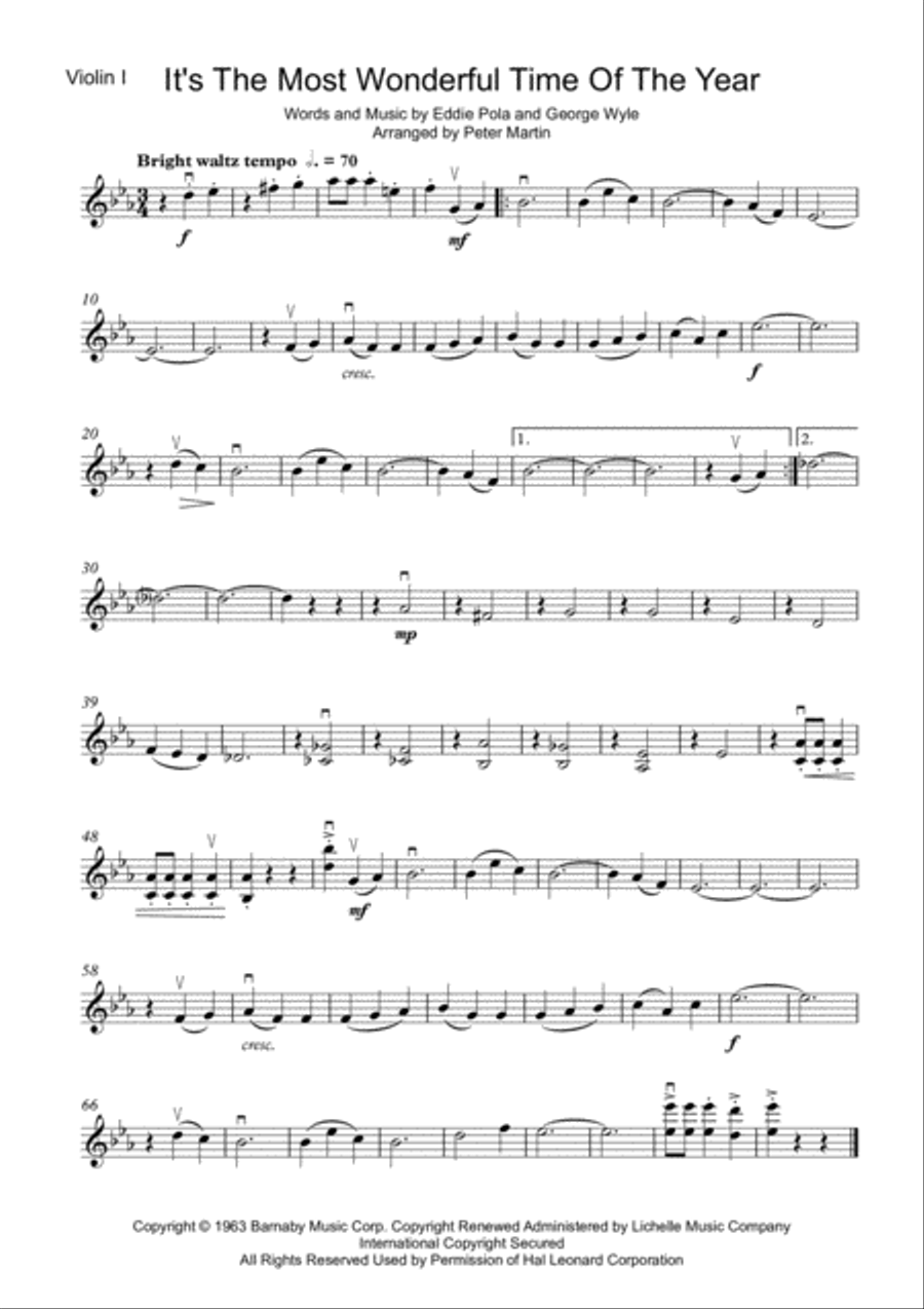The Most Wonderful Time Of The Year String Quartet scores gallery preview page 3