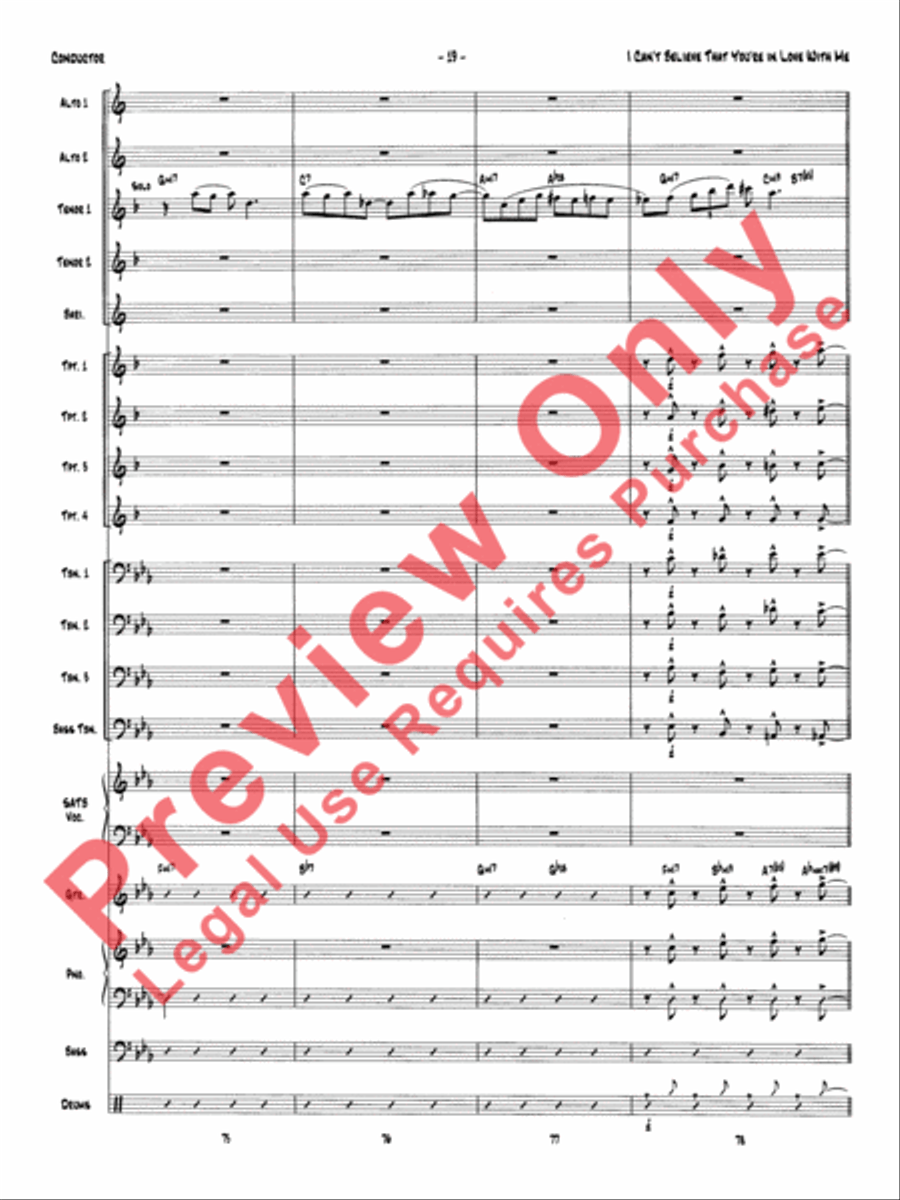I Can't Believe That You're in Love with Me (score only) Jazz Ensemble scores gallery preview page 22