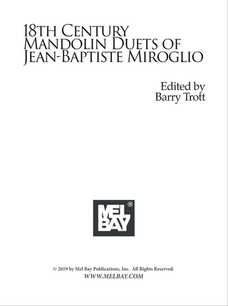 18th Century Mandolin Duets of Jean-Baptiste Miroglio Mandolin scores gallery preview page 2