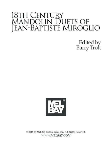 18th Century Mandolin Duets of Jean-Baptiste Miroglio