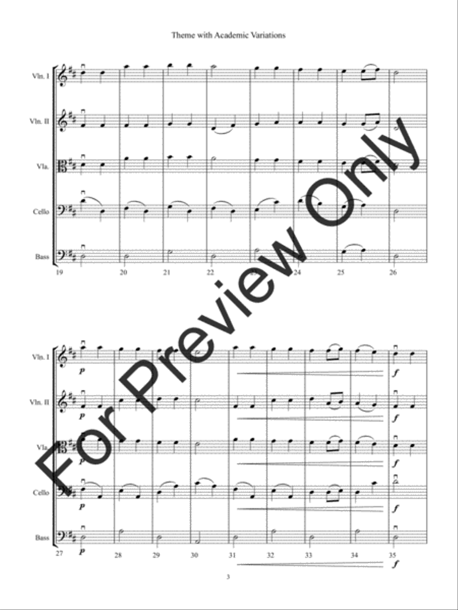 Theme With Academic Variations (Score) String Orchestra scores gallery preview page 6