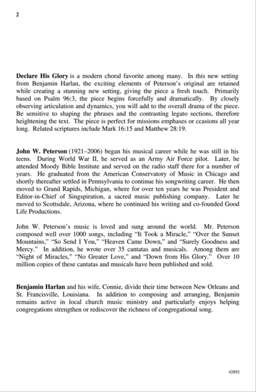 Declare His Glory Choir scores gallery preview page 1