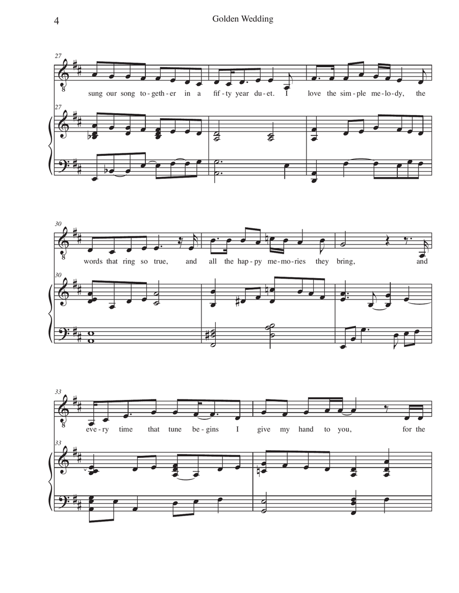 Golden Wedding (for a 50th Wedding Anniversary Celebration) - Key of D/E High Voice scores gallery preview page 5