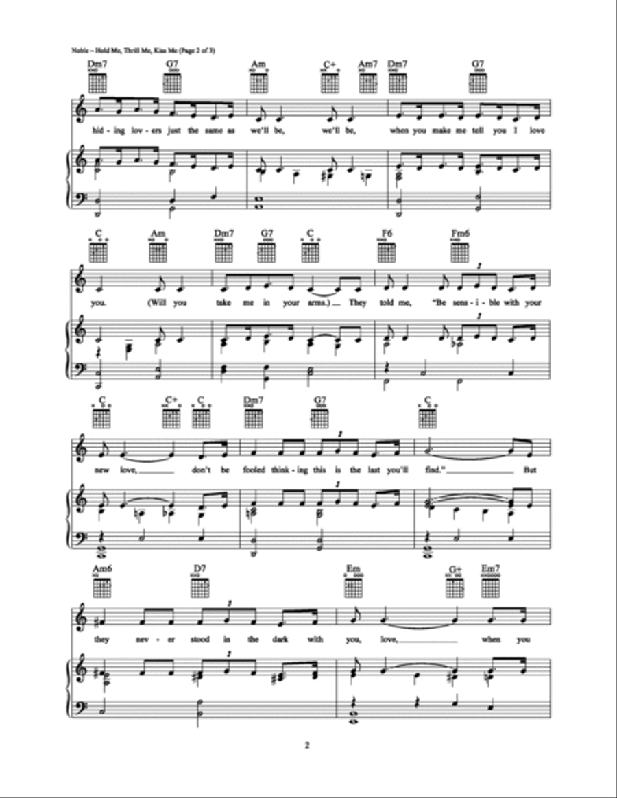Hold Me, Thrill Me, Kiss Me Piano, Vocal, Guitar scores gallery preview page 2