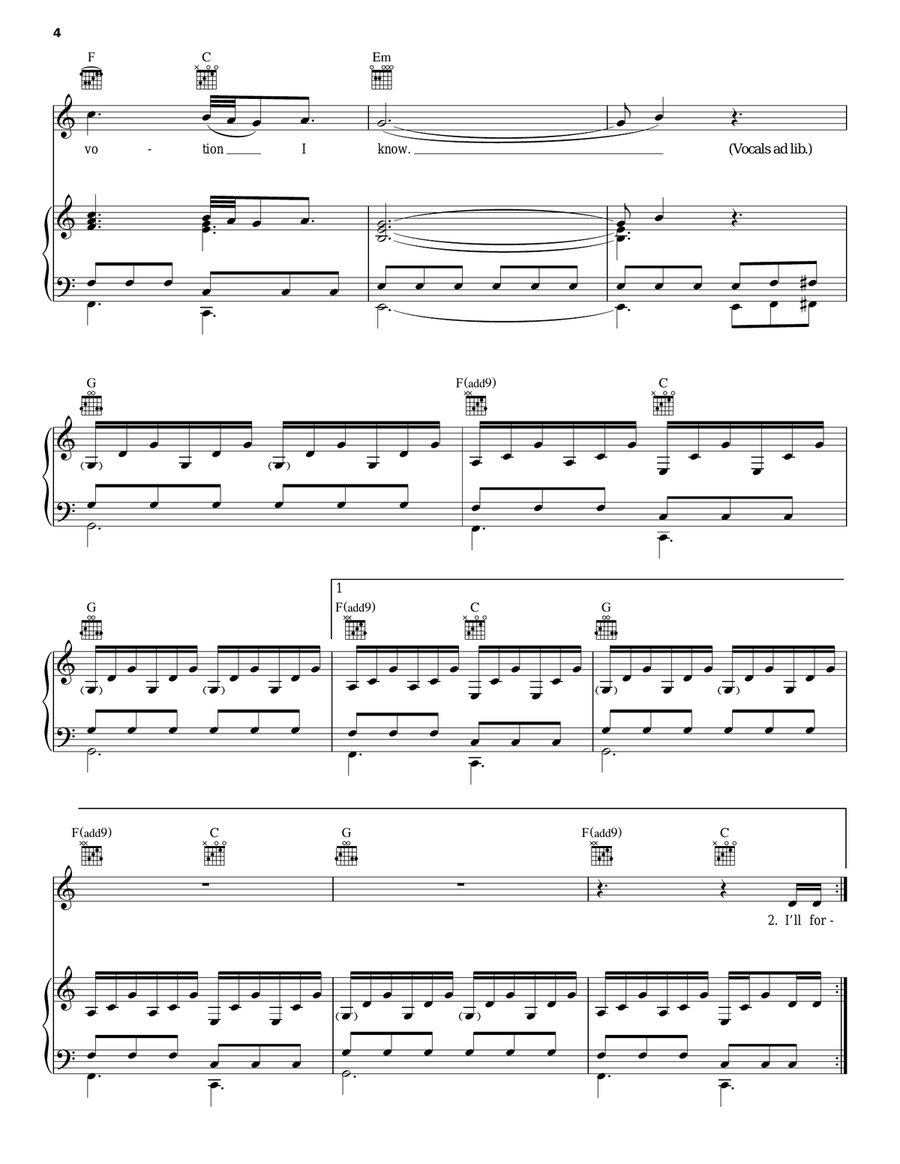 Sweetest Devotion Sweetest Devotion Piano, Vocal, Guitar scores gallery preview page 4