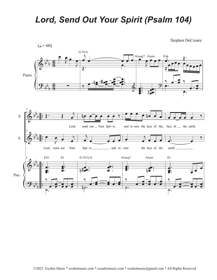 Lord, Send Out Your Spirit (Psalm 104) (2-part choir - (SA)