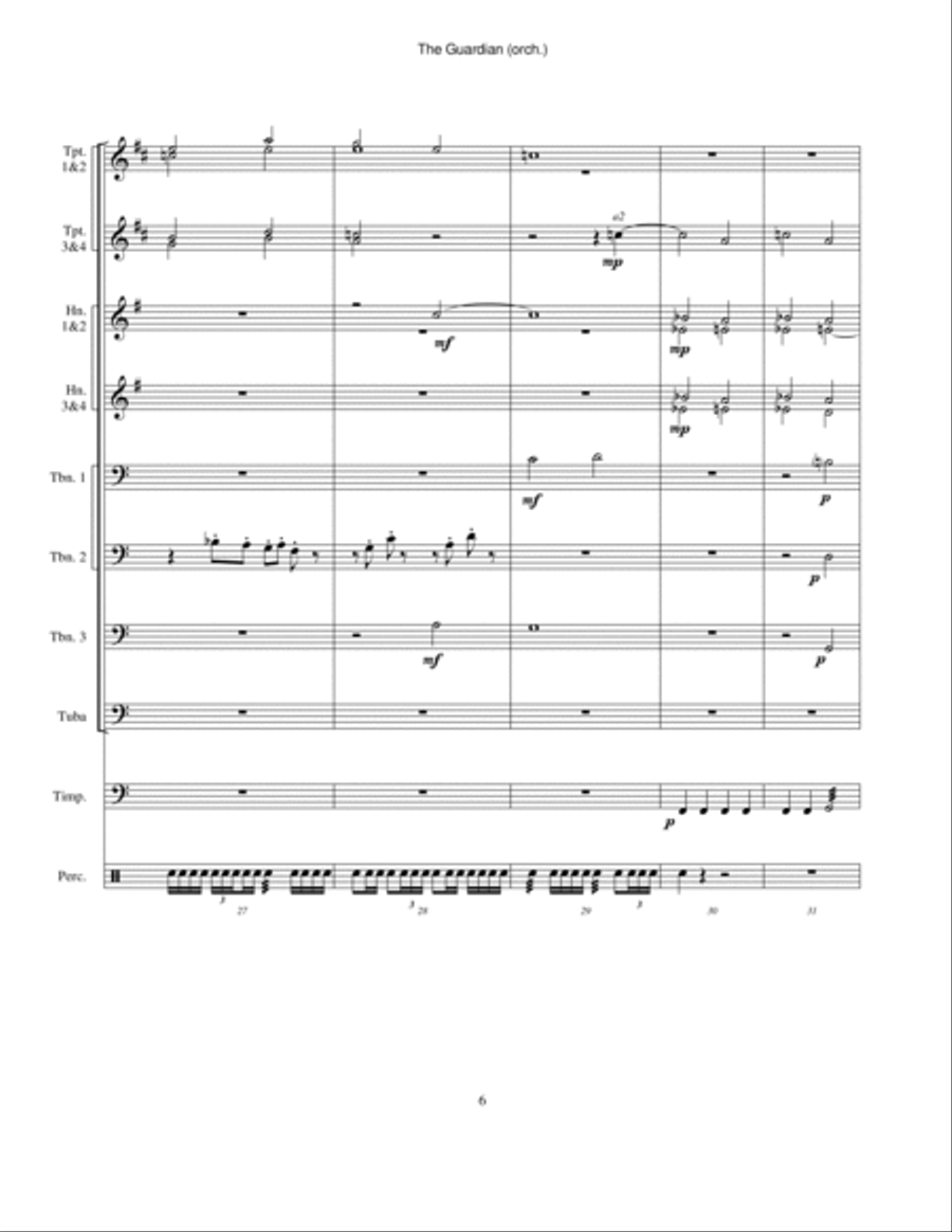 The Guardian (orch. brass version) Full Orchestra scores gallery preview page 6