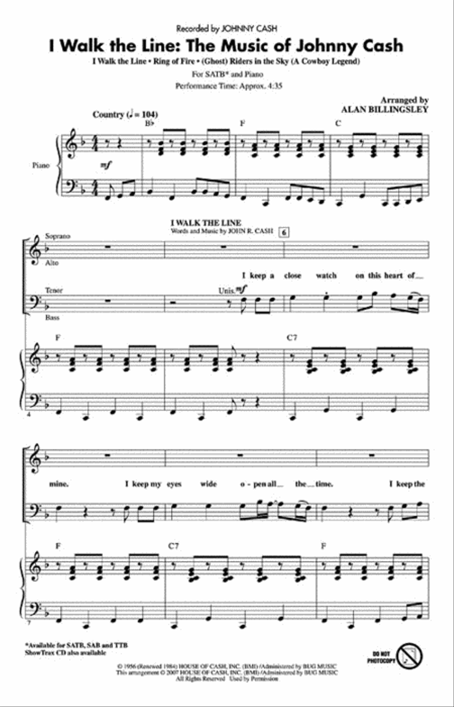I Walk the Line: The Music of Johnny Cash 4-Part scores gallery preview page 2