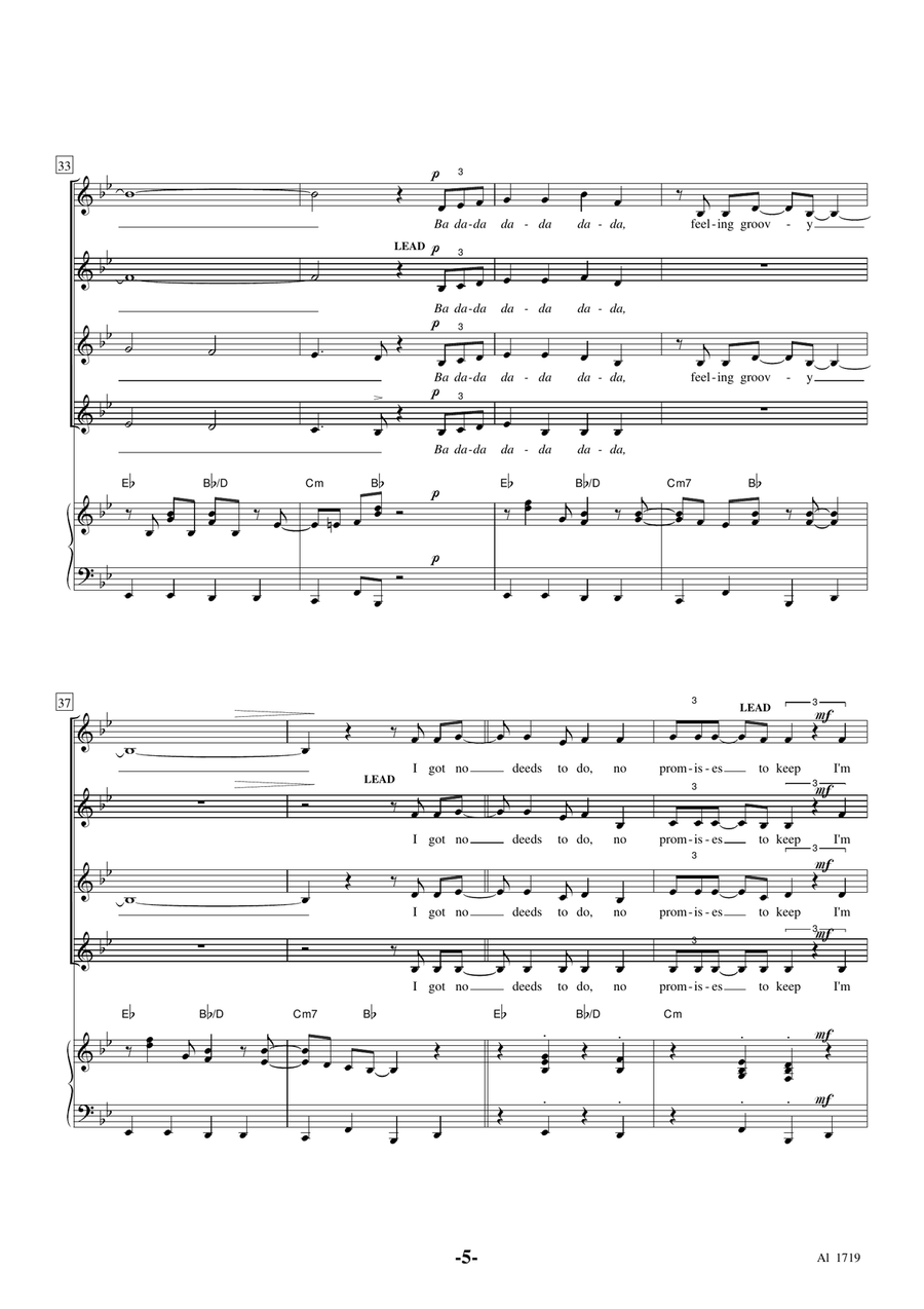 The 59th Street Bridge Song (Feelin' Groovy) SSAA scores gallery preview page 5