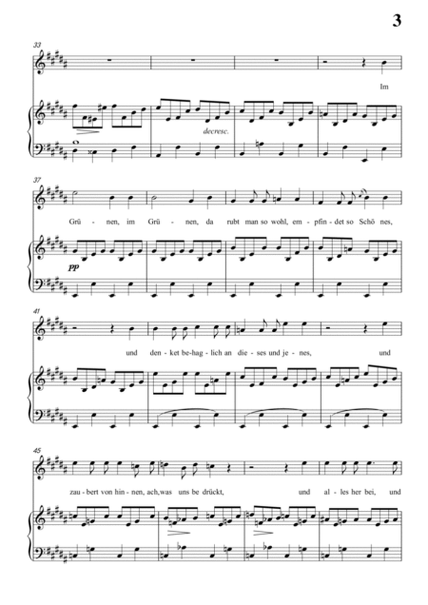 Schubert-Das Lied im Grünen,Op.115 No.1 in B for Vocal and Piano