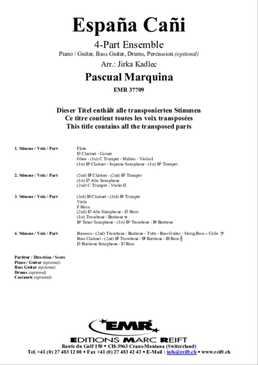 Espana Cani Concert Band scores gallery preview page 2