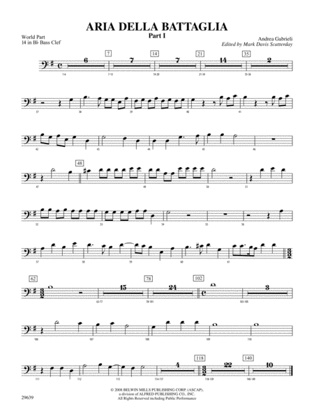 Aria Della Battaglia: (wp) 14 in Bb Bass Clef