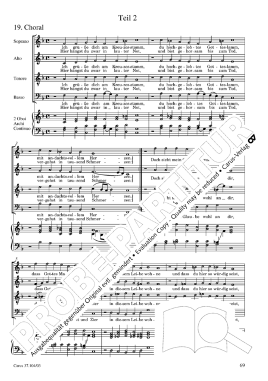 Ein Lammlein geht und tragt die Schuld 4-Part scores gallery preview page 70