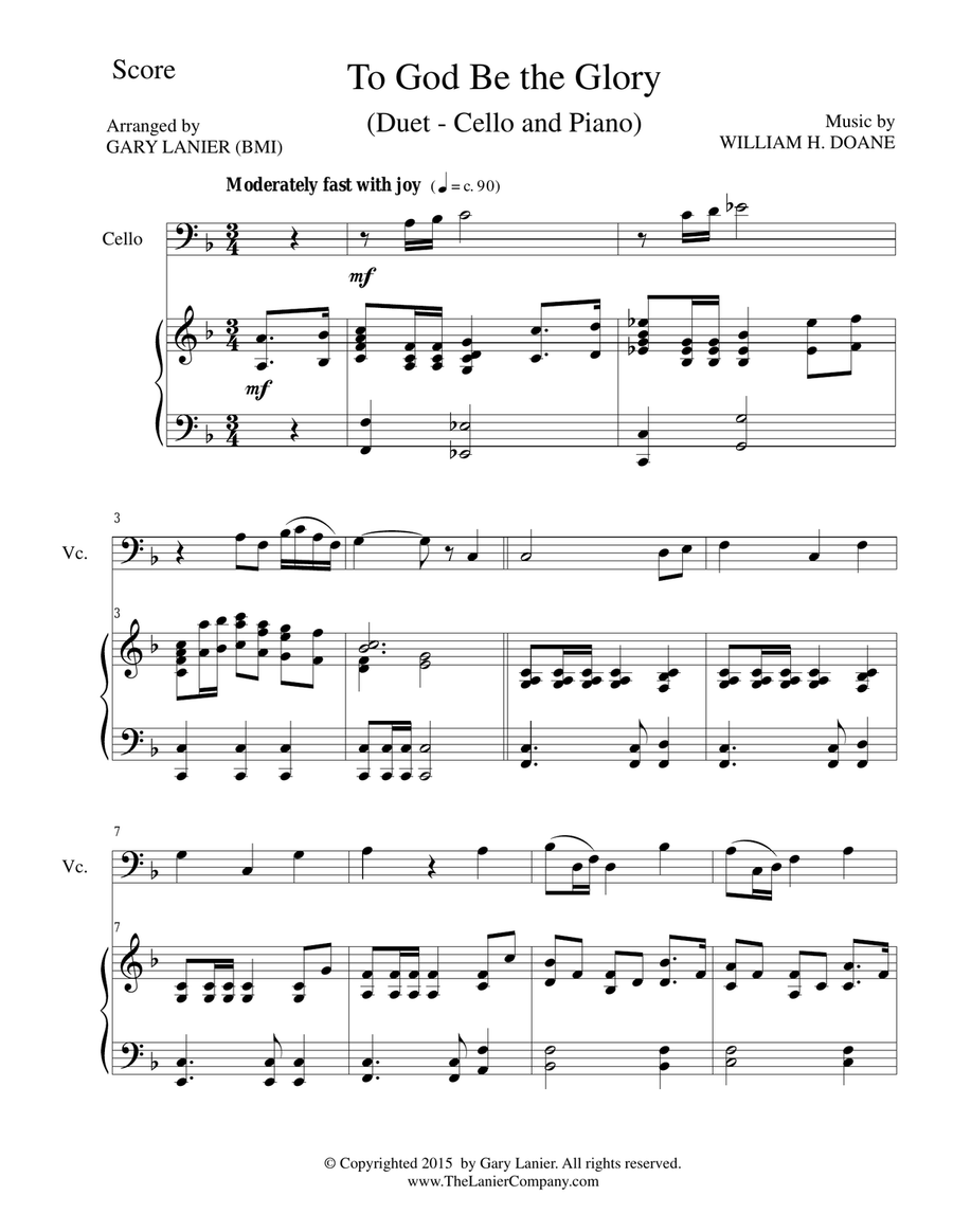 MAJESTIC HYMNS, SET I (Duets for Cello & Piano) Piano scores gallery preview page 3