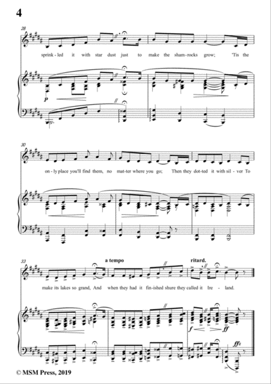 Ernest R. Ball-Little Bit of Heaven,in e flat minor,for Voice and Piano Voice Solo scores gallery preview page 6