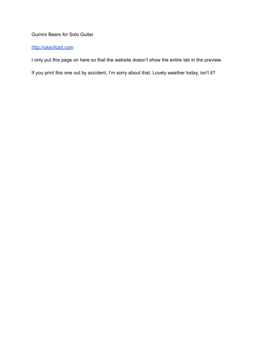 Gummi Bears Theme Electric Guitar scores gallery preview page 1