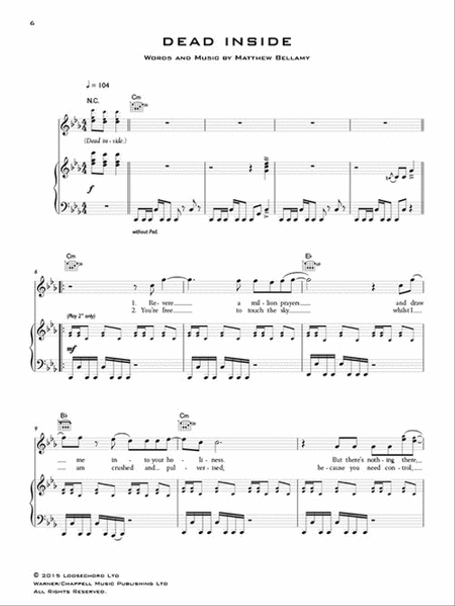 Muse - Drones Muse - Drones Piano, Vocal, Guitar scores gallery preview page 3