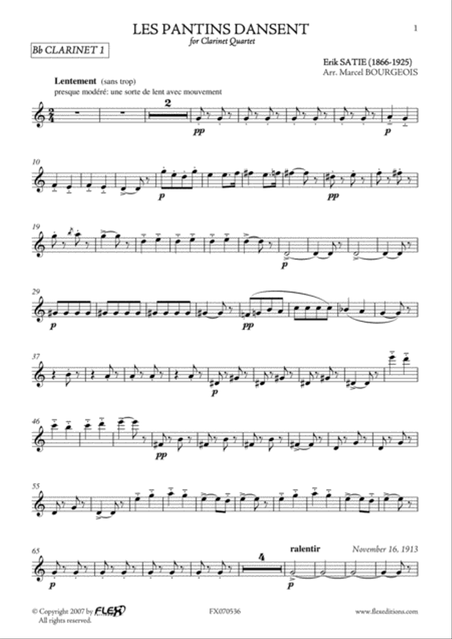 Les Pantins Dansent Les Pantins Dansent Clarinet Quartet scores gallery preview page 4