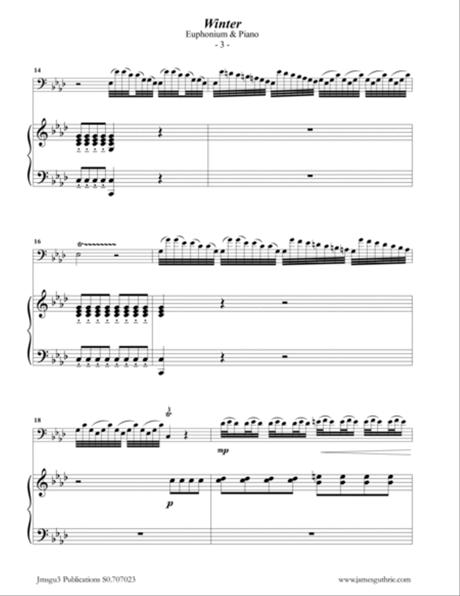 Vivaldi: Winter from the Four Seasons for Euphonium & Piano Vivaldi: Winter from the Four Seasons for Euphonium & Piano Euphonium scores gallery preview page 3