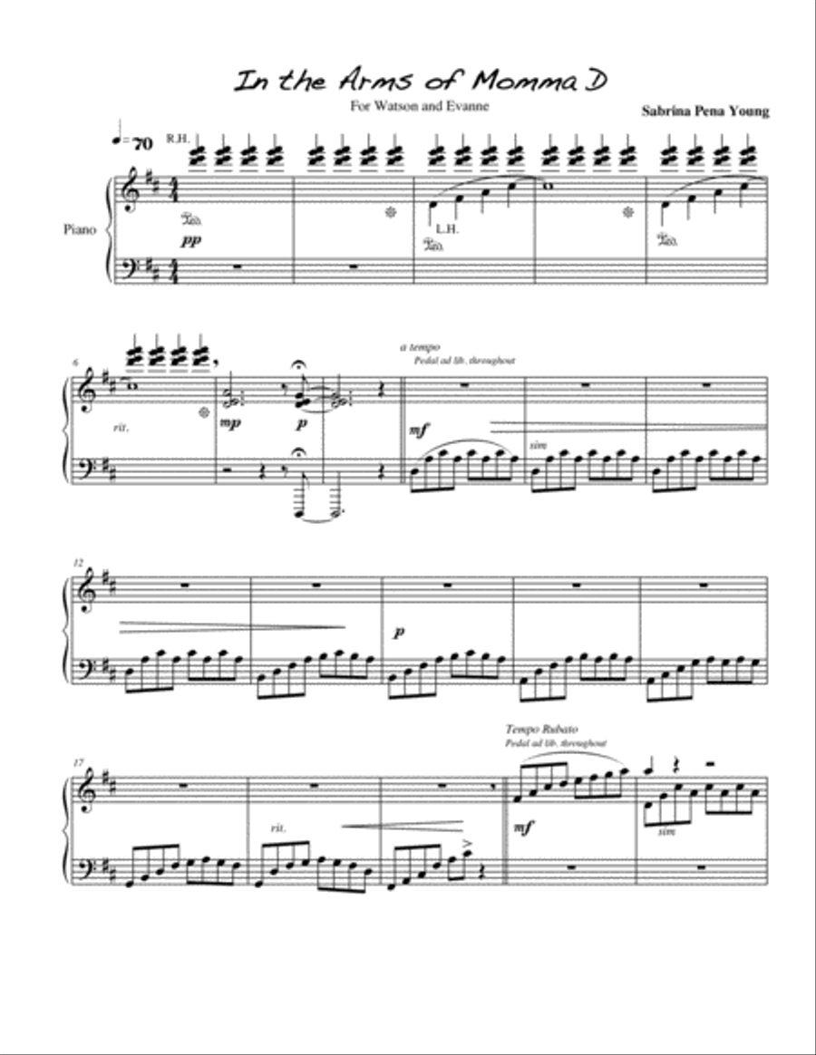 In the Arms of Momma D for Piano Piano Method scores gallery preview page 1