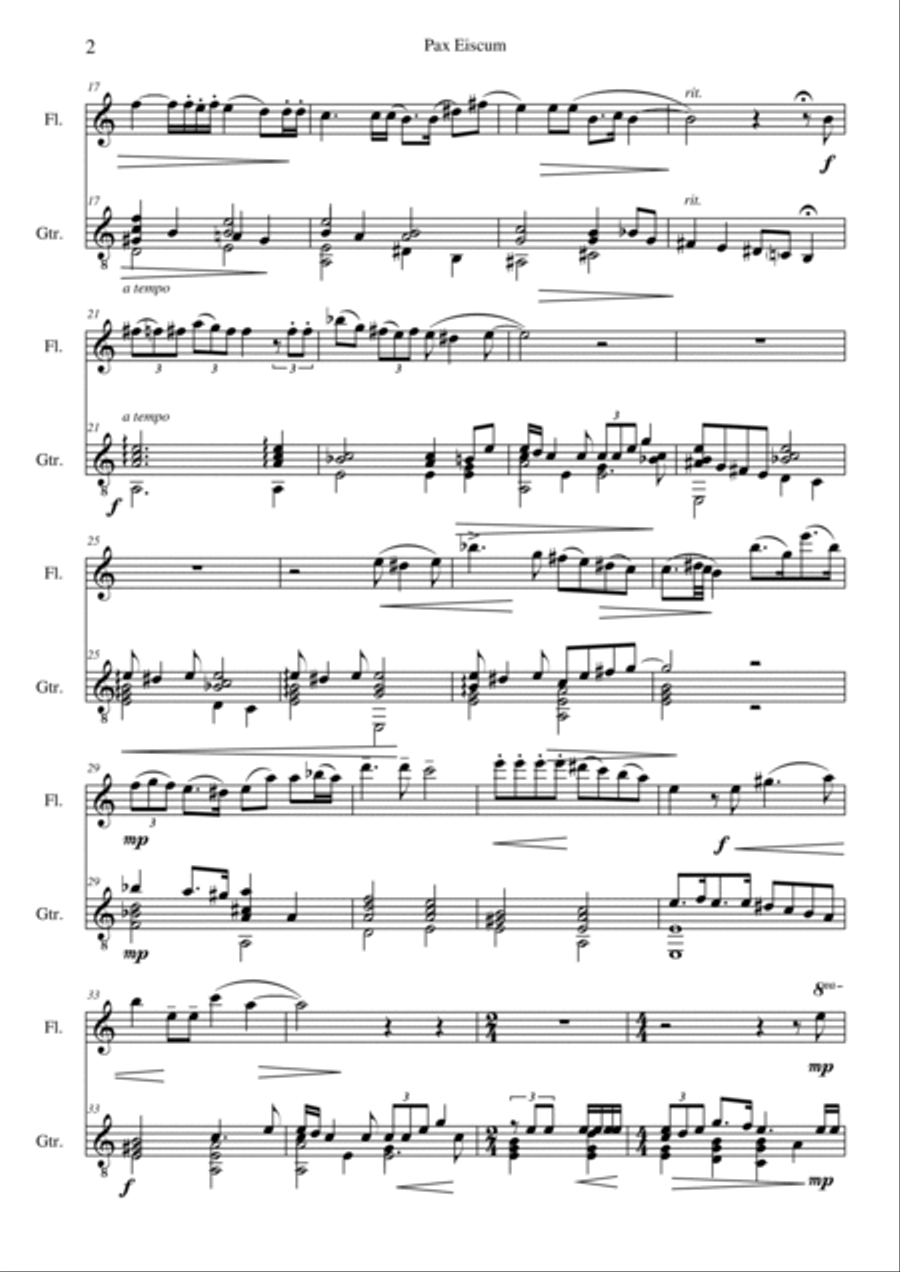 53 Original works for flute and classical guitar Flute scores gallery preview page 3