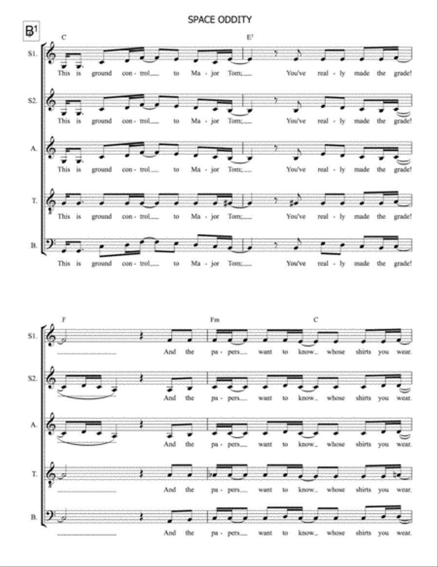 Space Oddity Voice Solo scores gallery preview page 5