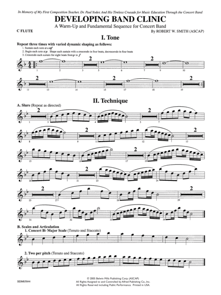 Developing Band Clinic (A Warm-Up and Fundamental Sequence for Concert Band): Flute