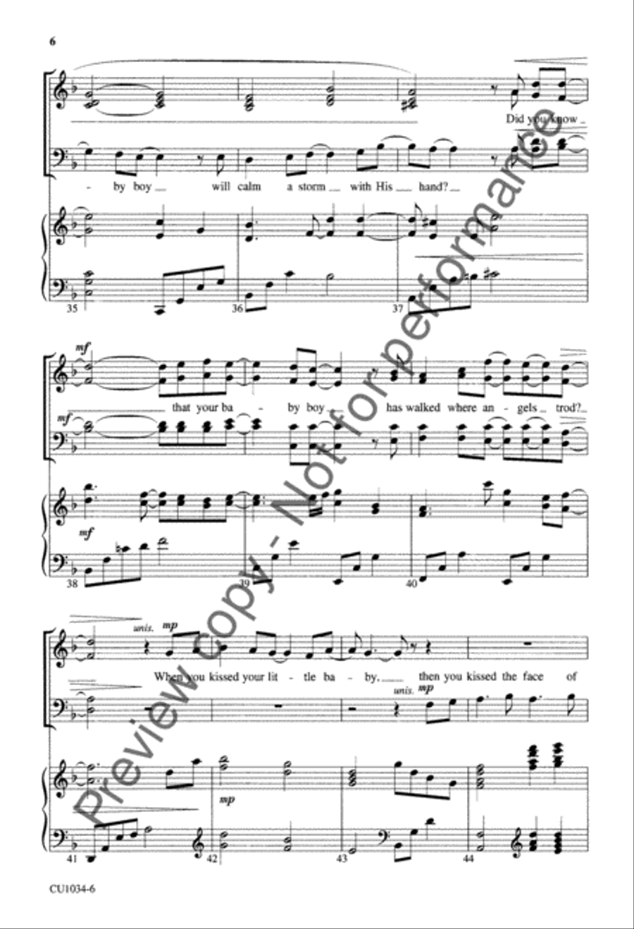 Mary, Did You Know? 4-Part scores gallery preview page 7