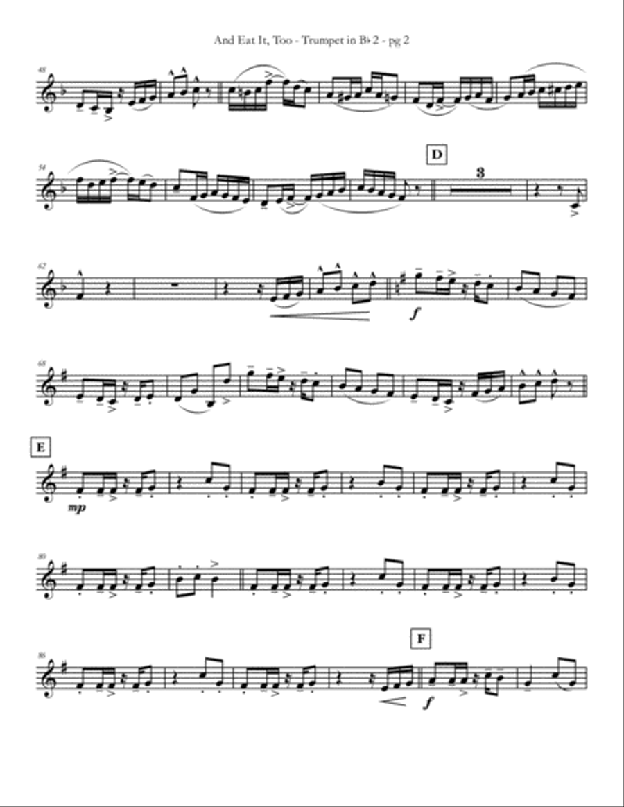 And Eat It, Too for Trumpet Trio by Eddie Lewis Trumpet Trio scores gallery preview page 5