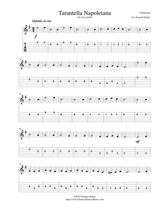 Book cover for Tarantella Napoletana - for easy guitar with TAB
