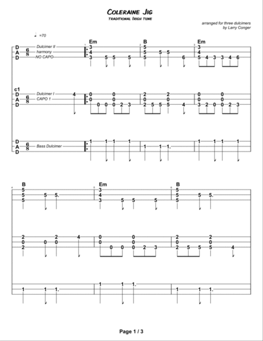 Coleraine Jig (ensemble) Small Ensemble scores gallery preview page 3