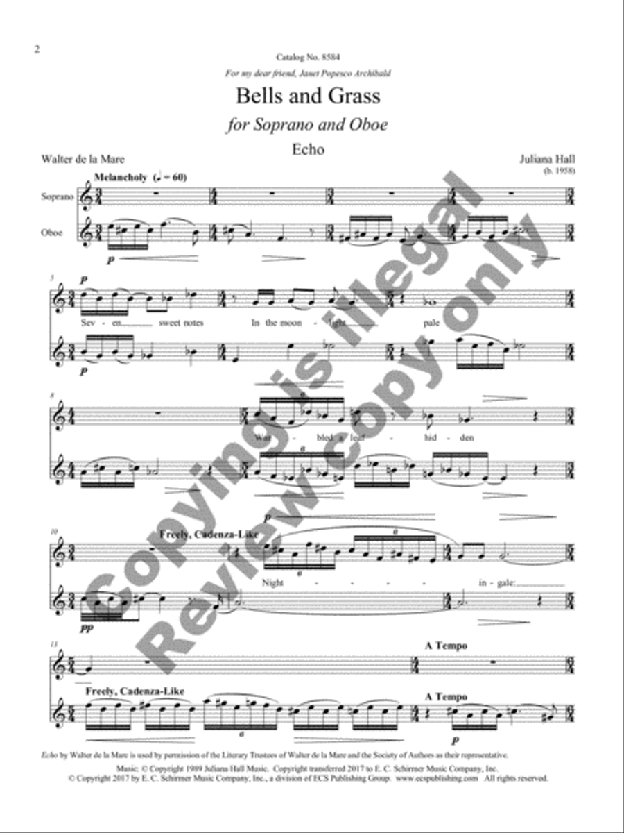 Bells and Grass Soprano Voice scores gallery preview page 10
