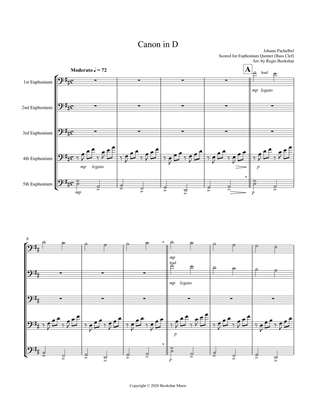 Canon in D (Pachelbel) (D) (Euphonium Quintet - Bass Clef)