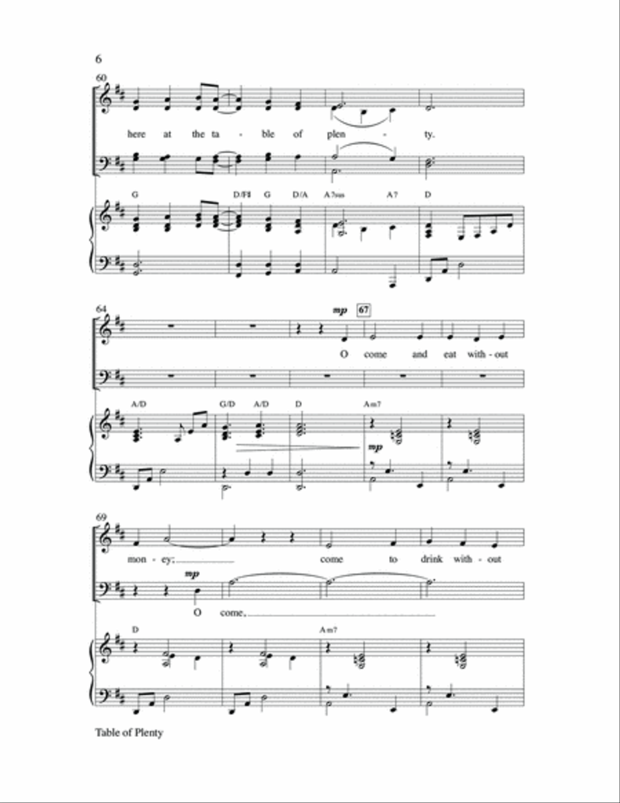 Table of Plenty 4-Part scores gallery preview page 6