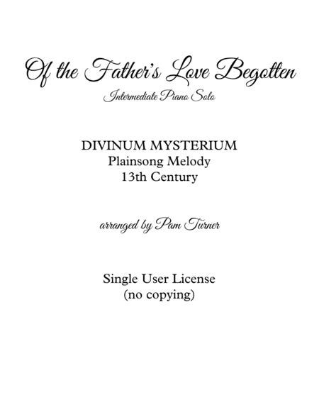 Of the Father's Love Begotten (Intermediate Piano Solo) image number null