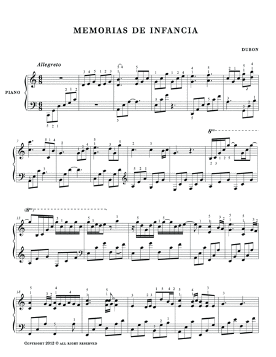 Memorias de infancia Piano Solo scores gallery preview page 2